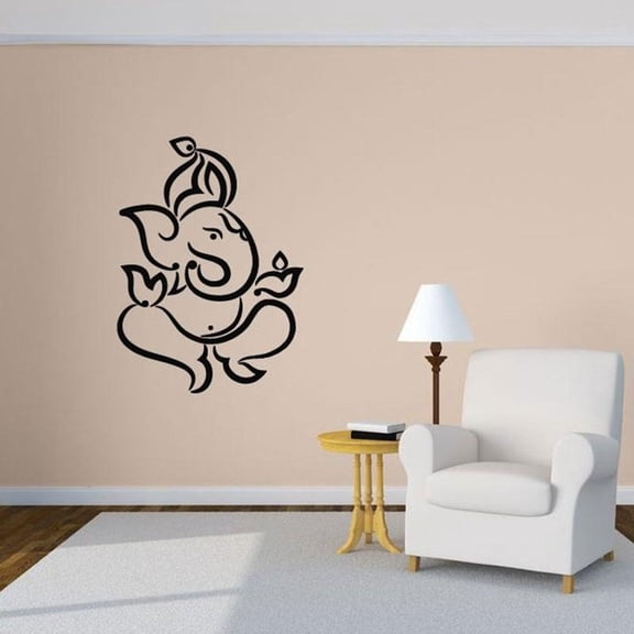 Modern Design Yoga Elephant Wall Sticker Vinyl Art Home Decor Room Removable Mural Ornament Indian Buddha Decals 42x58cm