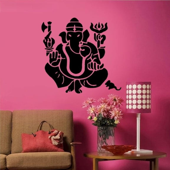 Modern Design Yoga Elephant Wall Sticker Vinyl Art Home Decor Room Removable Mural Ornament Indian Buddha Decals 60x57cm