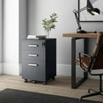 thumbnail image 1 of Modern Designs by Crafts and Comfort Lazio File Cabinet 3 Drawers with Lock - Great for Home and Office Use, Wheels and Fits Under Desks – Black Height 26 Inches, 1 of 6