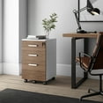 thumbnail image 1 of Modern Designs by Crafts and Comfort Lazio File Cabinet 3 Drawers with Lock - Great for Home and Office Use, Wheels and Fits Under Desks – Walnut / White Height 26 Inches, 1 of 7