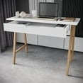 thumbnail image 1 of Modern Designs by Crafts and Comfort Parma 42 Inch Home Office Desk Small Computer Desk with Wide Drawer - Great for use as Workstation and Writing for Students in Bedroom or Dormroom - White, 1 of 7