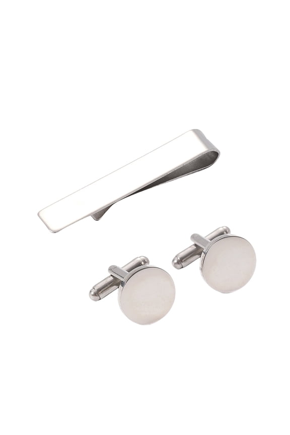 Modern Designs Men's Cufflinks And Tie Clip Set In Stainless Steel Portable for Elevating Your Business Wardrobe