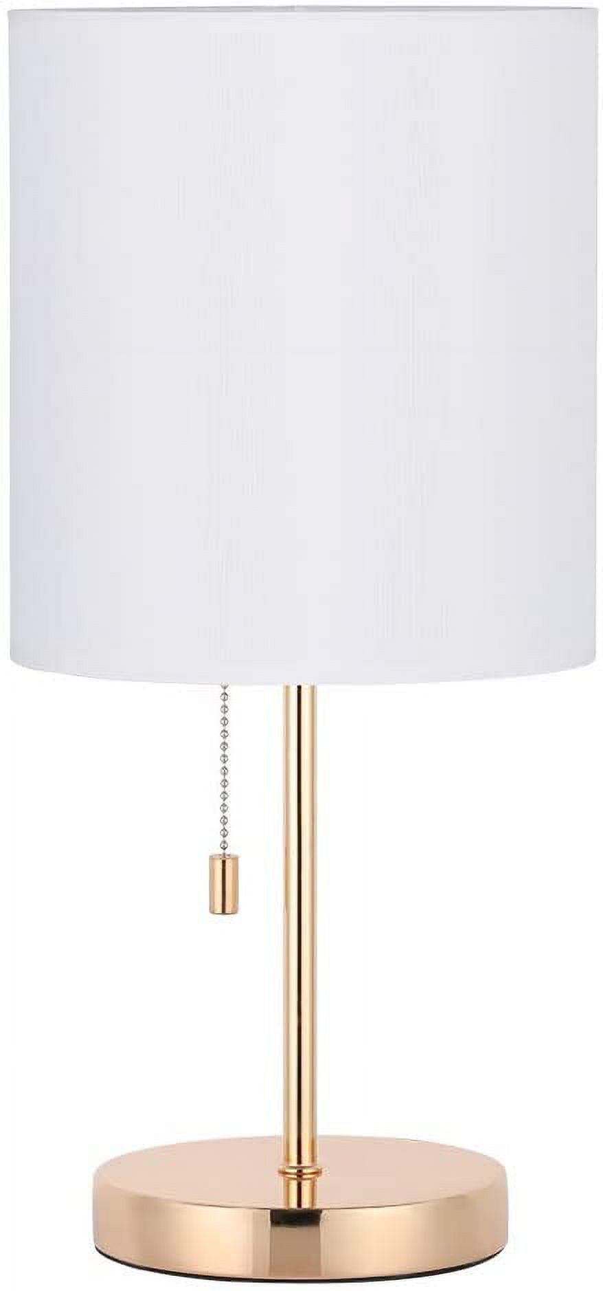 Oumilen Modern Desk Lamp with Metal Base Fabric Lamp Shade - Gold