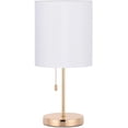 thumbnail image 1 of Oumilen Modern Desk Lamp with Metal Base Fabric Lamp Shade - Gold, 1 of 7