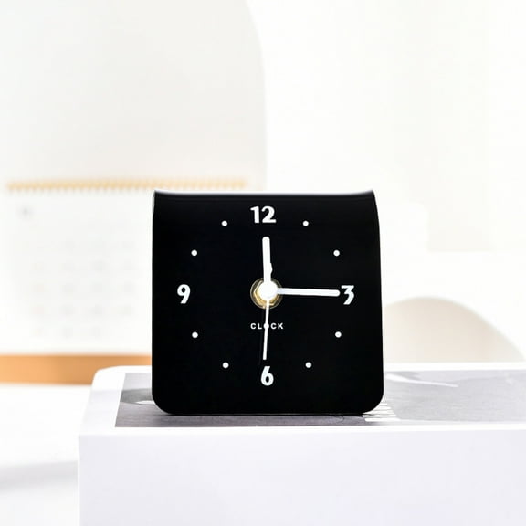 Modern Desktop Clock, Small Tabletop Digital Alarm Clock with Easy-to-Read Dial for Home Office Decor, Living Room, Bedroom, Shelf (Batteries Not Included)