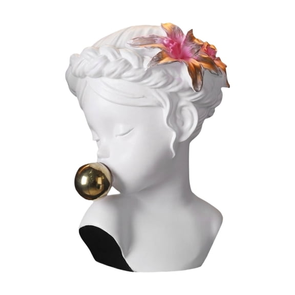Modern Desktop Creative Bubble Girl Sculpture Resin Figurine Decorative Accent for Home Office Living Room Shelf Display