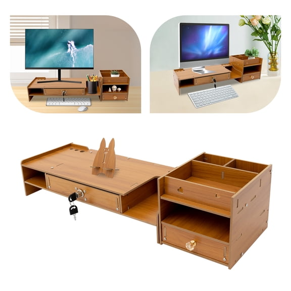 Modern Desktop Monitor Stand Monitor Riser Stand Computer Monitor Booster Stand for Home, School, Office