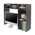 thumbnail image 1 of Modern Desktop Storage Organizer, Desktop Bookshelf Holder Computer Rack Desk Organizer (Black), 1 of 8