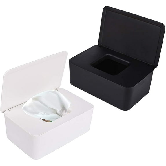 2-Pack Sealed Tissue Box Organizer for Home, Car & Office – Hygienic Storage with Non-Slip Base & Universal Fit