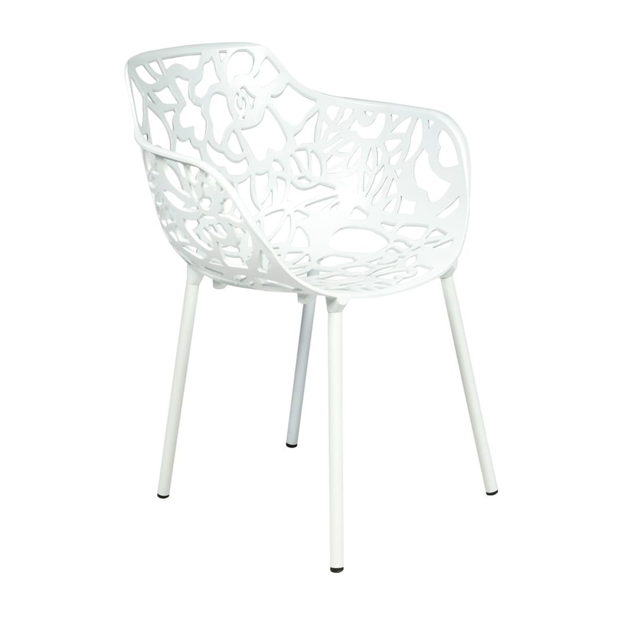 Devon White Aluminum Stackable Outdoor Dining Chair