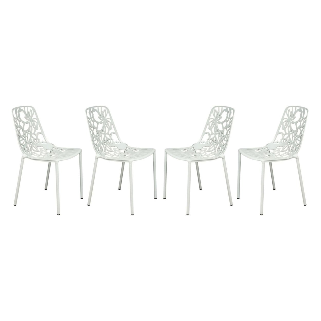 Elegant Modern Devon Aluminum White Side Chair with Cut-Out Design