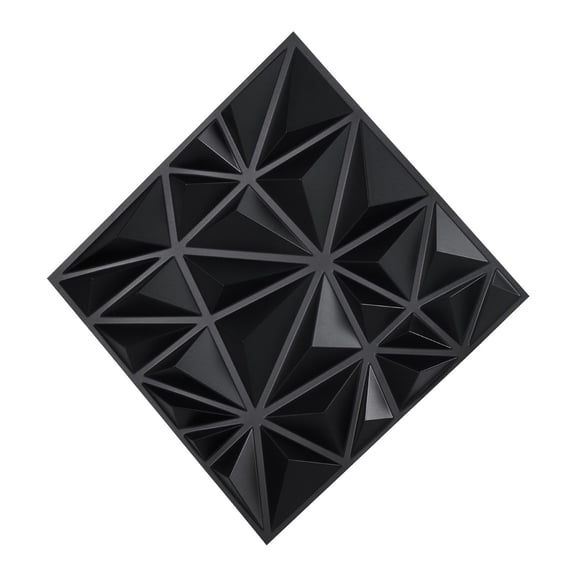 Modern Diamond Wall Panels,32 Sq.Ft PVC 3D Tiles for Accent Walls,Matte Black Interior Decor for Bedroom,Living Room&Ceiling