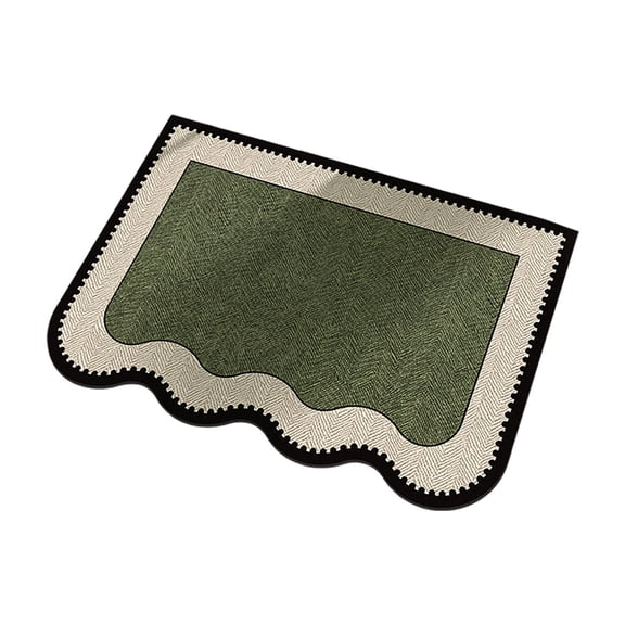 Modern Diatomaceous Earth Bath Mat, Fast Drying Soft Stone Mat, Ultra-Thin Absorbent Bathroom Rug, Non- Easy-Clean Mat for Shower, Kitchen & Laundry, Sage Green