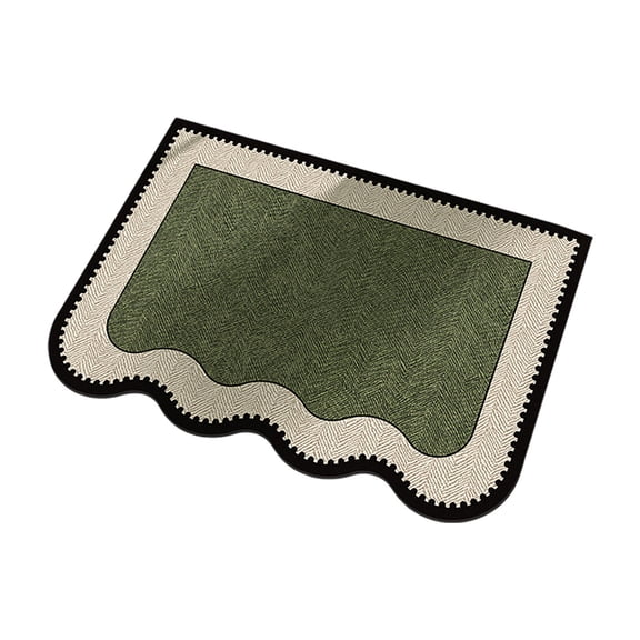 Modern Diatomaceous Earth Bath Mat, Fast Drying Soft Stone Mat, Ultra-Thin Absorbent Bathroom Rug, Non- Easy-Clean Mat for Shower, Kitchen & Laundry, Sage Green