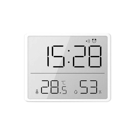 Modern Digital Alarm Clock with Temperature and Humidity Monitor Large LCD Display for Home Bedroom