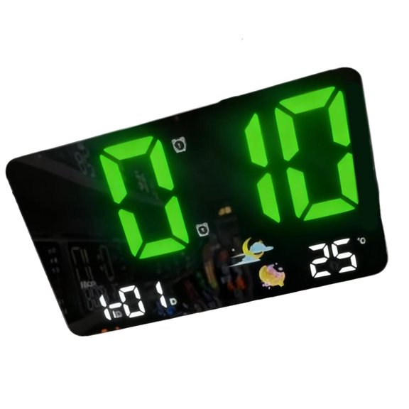 Modern Digital Alarm Clock with Touch Screens & Real Time Temperature Display Easy to Use for Living Room Bedroom Desk
