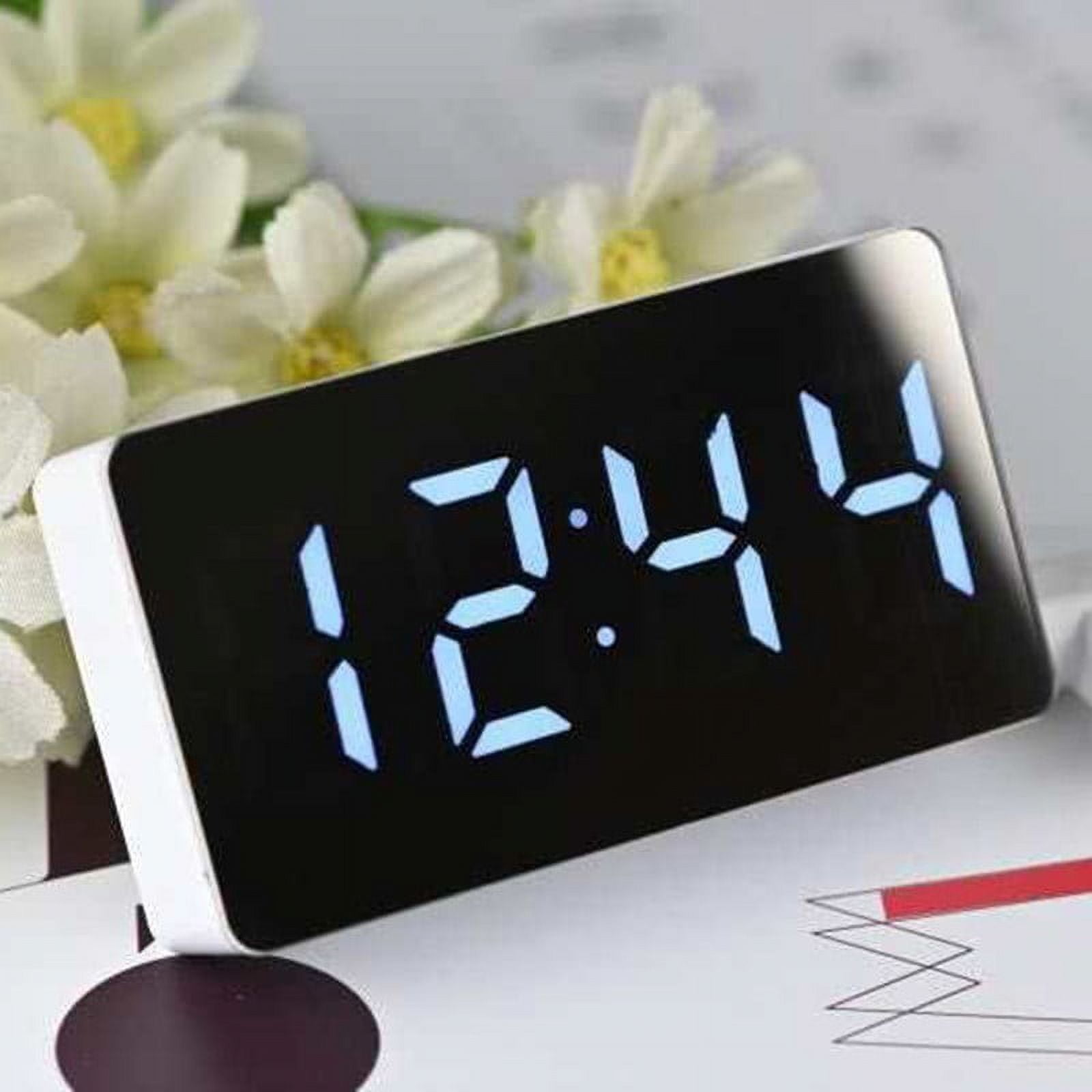 Modern Digital Led Display Alarm Clock Mirror Temperature Clock Desk ...