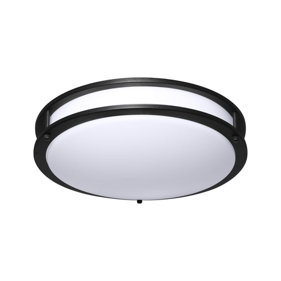 Modern Dimmable 15" LED Ceiling Light, Adjustable 5 Color Temperature, Energy-Efficient Fixture, Matte Black Metal Frame, 2700K/3000K/3500K/4000K/5000K, For Bedrooms, Kitchens, Living Rooms, Offices