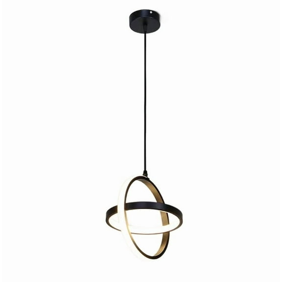 Modern Dimmable LED Pendant Light Fixture, Adjustable Height Simple Decorative Pendant Lighting, Geometric Shape Hanging Lamp, Minimalist Nordic Ceiling Chandelier for Kitchen Bar Bedside