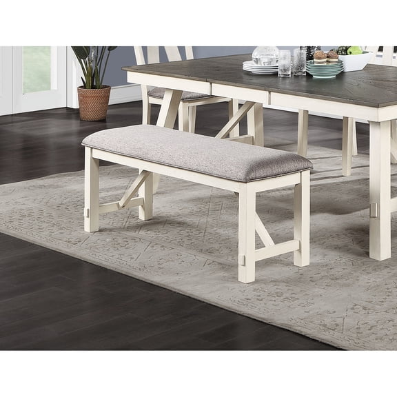 Modern Dining Bench | Have Memorable Meals with Guests | Gray Cushion and Unique Back | Resolves Unappealing Seating