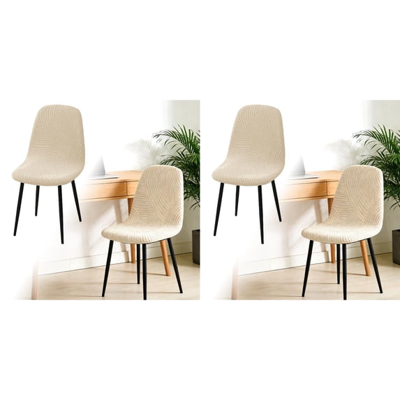 Modern Dining Chair Covers, 1-4PC Printed Shell Chair Slipcovers Stretchable Armless Covers for Kitchen Office Dining Living Room, Lounge Chair Cover Decor