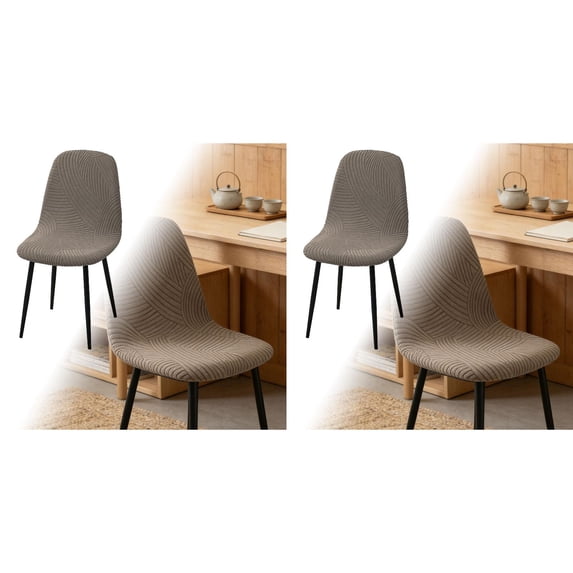 Modern Dining Chair Covers, 1-4PC Printed Shell Chair Slipcovers Stretchable Armless Covers for Kitchen Office Dining Living Room, Lounge Chair Cover Decor