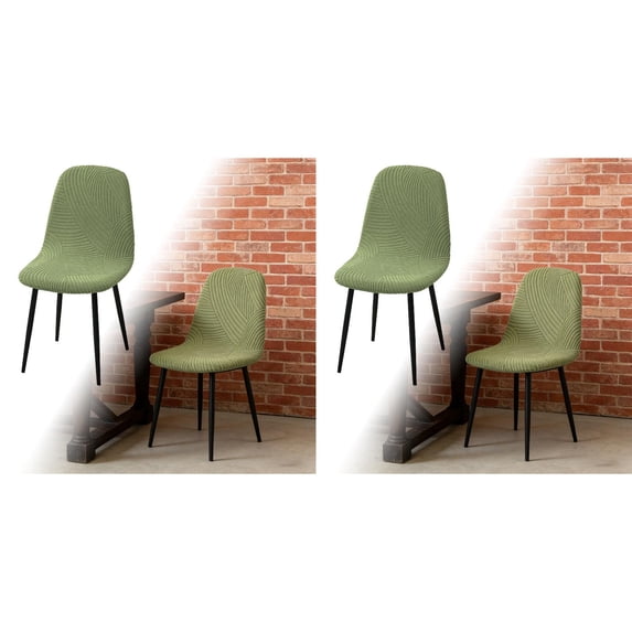 Modern Dining Chair Covers, 1-4PC Printed Shell Chair Slipcovers Stretchable Armless Covers for Kitchen Office Dining Living Room, Lounge Chair Cover Decor