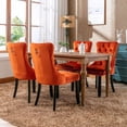 thumbnail image 1 of Modern Dining Chair Set, Velvet Upholstered High-end Tufted Chair with Wood Legs Nailhead Trim, Mid Century Accent Chair, Kitchen Chairs for Kitchen Dining Room Living Room, Set of 2 - Orange, 1 of 11