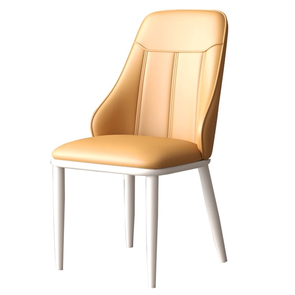 Modern Dining Chair Upholstered Leather, Modern Dining Chairs With Metal Legs, Upholstered Armless Leather Chair For Dining Room, Kitchen Restaurant Living Room