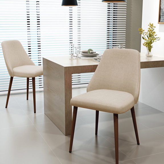 Modern Dining Chair in Wheat Fabric and Iron Legs/Add Elegance to Dining