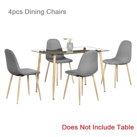 Modern Dining Chairs Gray, SEGMART Linen Cushion and Backrest, Mid Century Dining Chair Legs w/Iron Tube & Anti-Slip Mat, for Restaurants, Cafes, Banquet, Meeting/Waiting Room, S12699