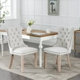thumbnail image 1 of Modern Dining Chairs Set of 2, High-end Tufted Contemporary Linen Upholstered Dining Chair with Soild Wood Legs Legs and Nailhead Trim for Dining Room Kitchen Vanity Patio, Beige, 1 of 7