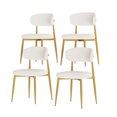 thumbnail image 1 of Modern Dining Chairs Set Of 4 Kitchen Chairs With Soft Padding Restaurant Chairs With Metal Legs  For Dining Rooms And Kitchens White And Golden, 1 of 6