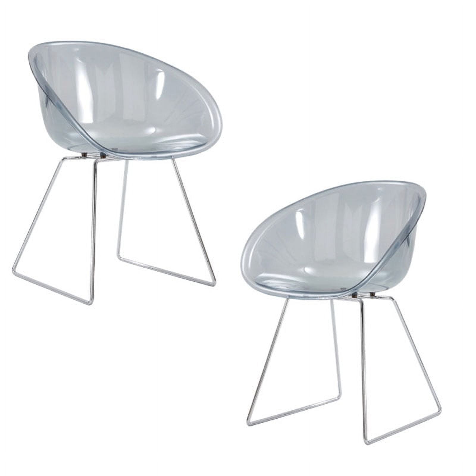 Modern Dining Chairs (Set of 2) , Transparent Gray Chairs, KidFriendly
