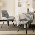 thumbnail image 1 of Modern Dining Chairs Set of 2, Upholstered Fabric Kitchen Chairs with Thick Cushions and Sturdy Metal Legs, 300 lbs Capacity, 1 of 8