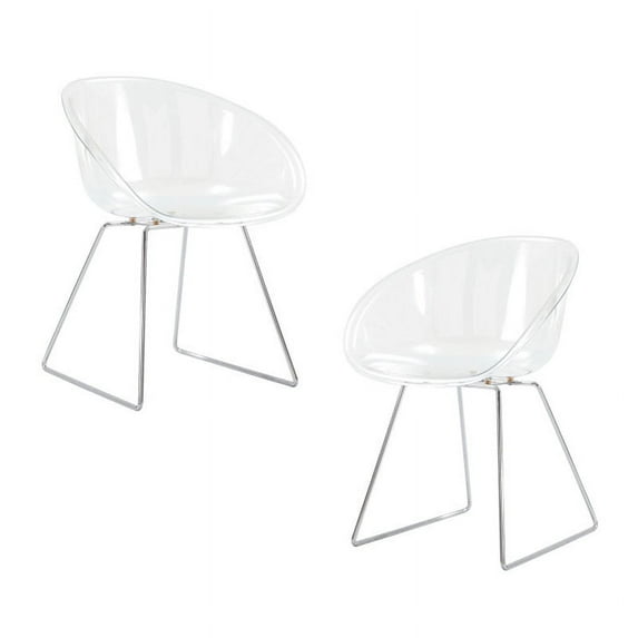 Modern Dining Chairs (Set of 2) by INCLAKE, Transparent Chairs, Kid-Friendly Birch Chairs, Mid Century Dining Chair