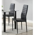 thumbnail image 1 of Modern Dining Chairs Set of 6pc Black Metal Finish Faux Leather Upholstery Dining Furniture, 1 of 5