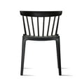 thumbnail image 1 of Modern Dining Elbow Side Chair Molded Plastic Indoor and Outdoor Stackable Slat Black Patio Chair, Black, Set of 1, 1 piece, 1 of 8