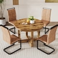 thumbnail image 1 of Modern Dining Ensemble with Circular Table | Suitable for Family Gatherings | MDF and Wooden MDF Structure | Resolves Assembly Hiccups, 1 of 6