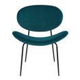 thumbnail image 1 of Modern Dining Kitchen Fabric Cushion Seat with Curved Back, Mid Century Living Room Side Chairs Vanity Chair with Metal Legs, Grass Green, 1 of 8