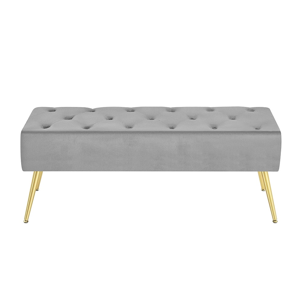 Modern Dining Room Bench, Button-Tufted Footstool, Upholstered Dining ...