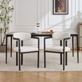 thumbnail image 1 of Modern Dining Room Chairs Set of 2, Mid-Century Upholstered Boucle Kitchen Dining Chairs with Black Metal Legs, 1 of 16