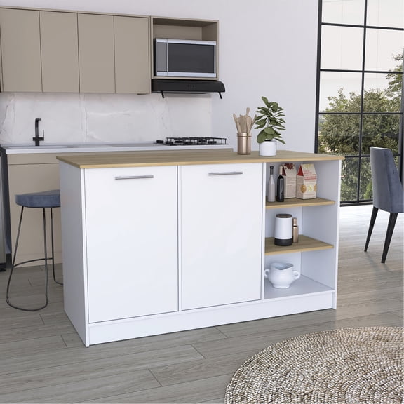 Modern Dining Room Kitchen Island / Two Cabinets for Concealed Storage