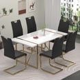 thumbnail image 1 of Modern Dining Room Set,71" White Dining Table Sets For 6,1 Table and 6 Chairs, 1 of 8