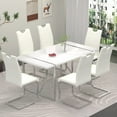 thumbnail image 1 of Modern Dining Room Set,71" White Dining Table Sets For 6,1 Table and 6 Chairs, 1 of 8