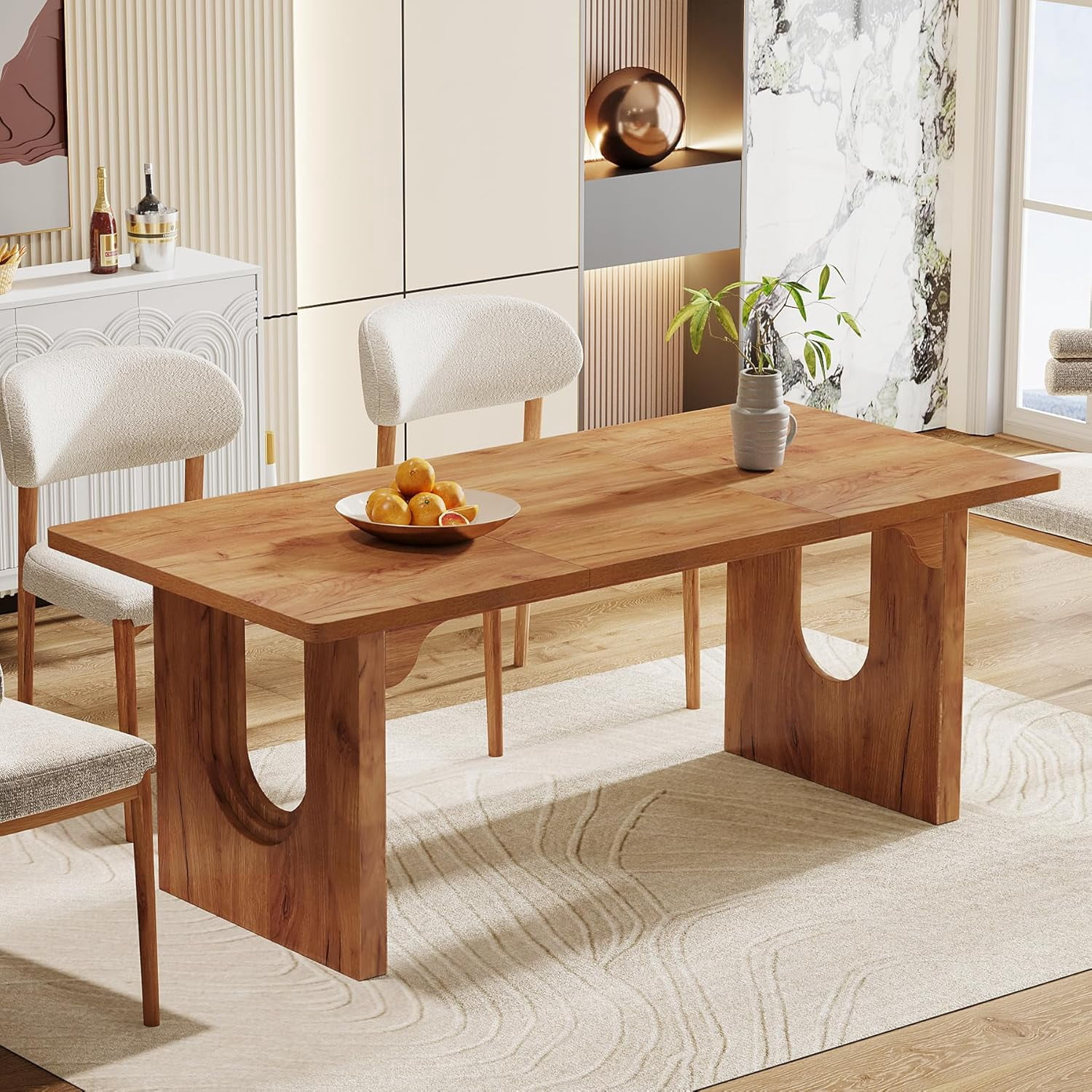 Modern Dining Table for 6 to 8 People, 71" Large Kitchen Dining Table ...