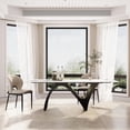 thumbnail image 1 of Modern Dining Table for 6, Sintered Stone Dining Tabletop with Unique N-Shaped Metal Base, 71" Rectangle Dining Table for Dining Room Table Kitchen (Table Only), 1 of 6