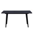 thumbnail image 1 of Modern Dining Table In Sintered Stone, Black, 60"x35"x30"h, Stylish Occasion Enhancement Table, Black Stone Top, Eating Area Creation, 1 of 4