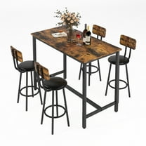Modern Dining Table Set for 4, Counter Height Upholstered Chairs Set, 5 Piece Kitchen Dining Set, Dining Table and Chairs Set for Small Space, Breakfast Nook, D7153