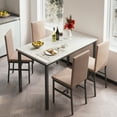 thumbnail image 1 of Modern Dining Table Set for 4, SYNGAR Faux Marble Table and PU Leather Upholstered Chairs Set, 5 Piece Kitchen Dining Set, Dining Table and Chairs Set for Small Space, Breakfast Nook, D9262, 1 of 9